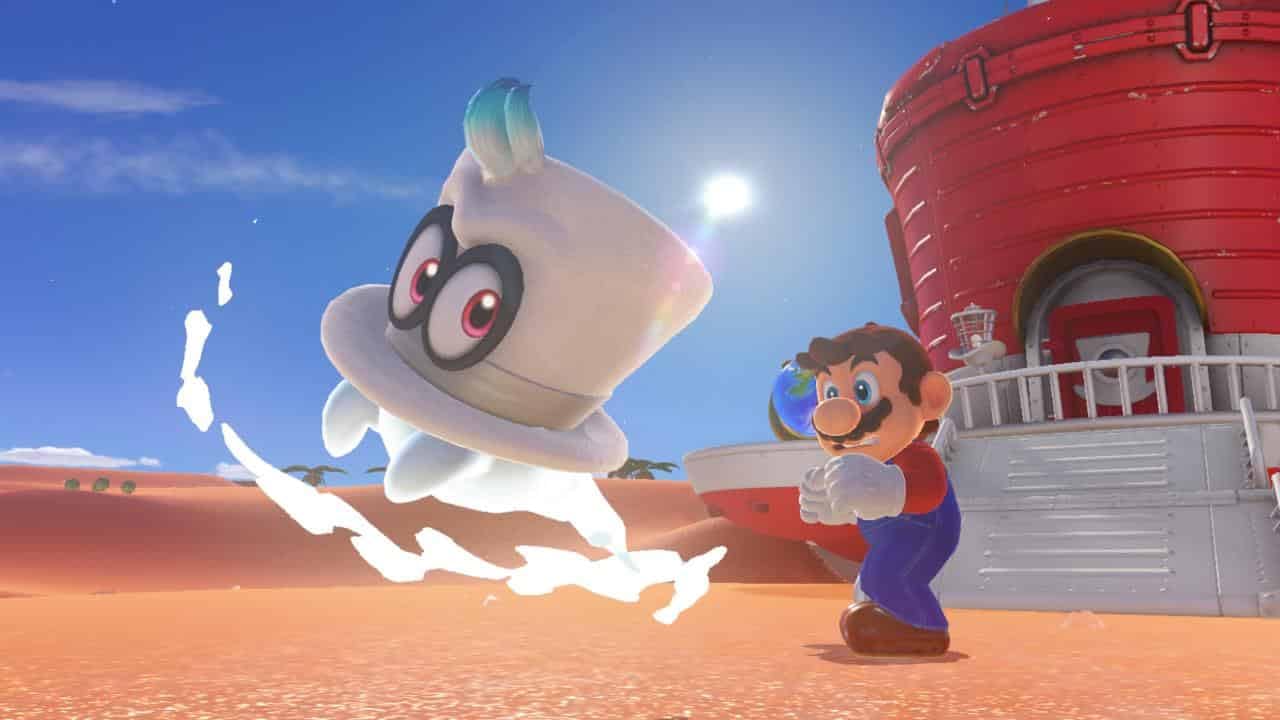 Nintendo Switch (Red) + Super Mario Odyssey Download Code + The